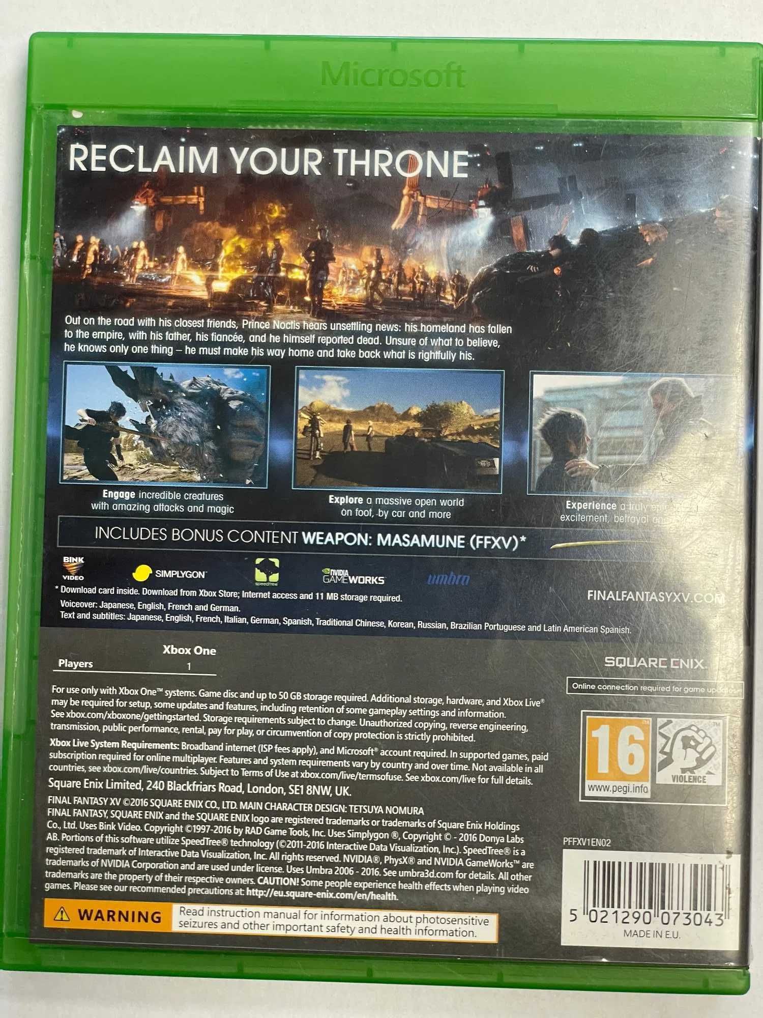 Final Fantasy XV Day One Edition Xbox One