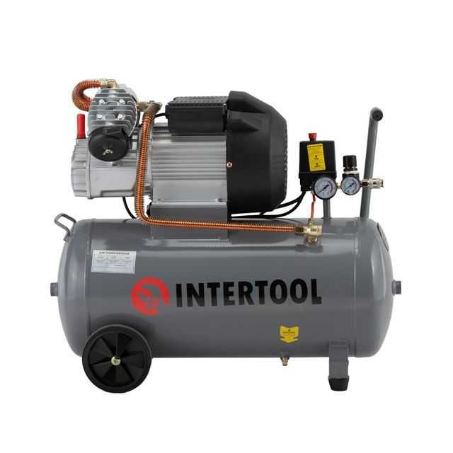 Компрессор Intertool pt-0007 50 литров, 420 л./мин., 10 атм. МЕДЬ!