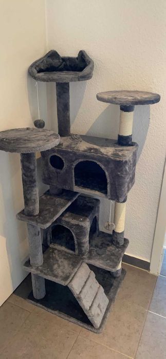 Drapak dla Kota Wielopoziomowy, Stabilny i Komfortowy Ciemnoszary NOWY