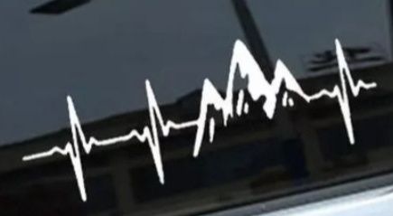 EKG GÓRY  Linia życia - 19cm x 6cm - naklejka na auto laptop scianę