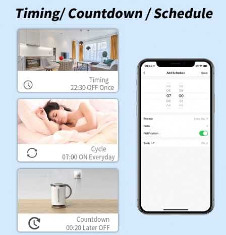 Gniazdko wtyczka SMART WiFi -aplikacja TUYA- zdalne sterowanie - 4szt