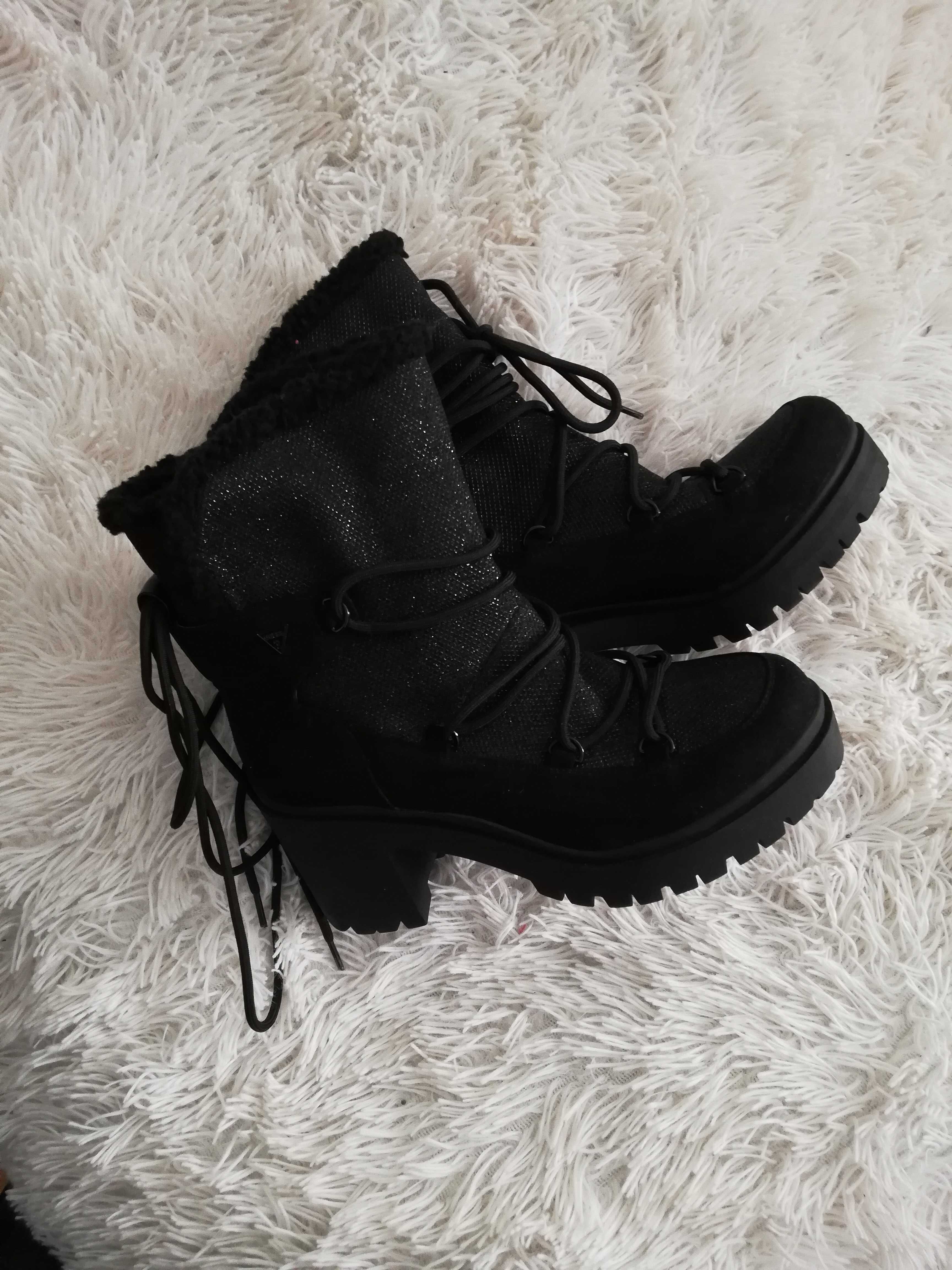 trepy Guess 39 na platformie nowe buty Guess 39 czarne nowe
