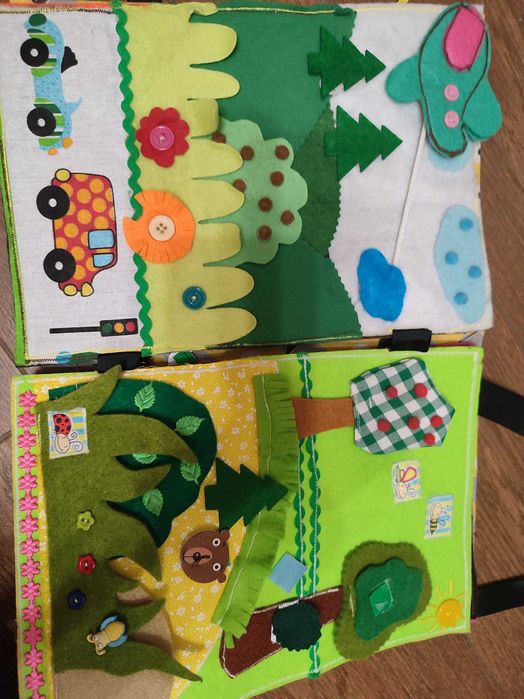 Książeczka sensoryczna manipulacyjna dla dziecka, edukacyjna, handmade