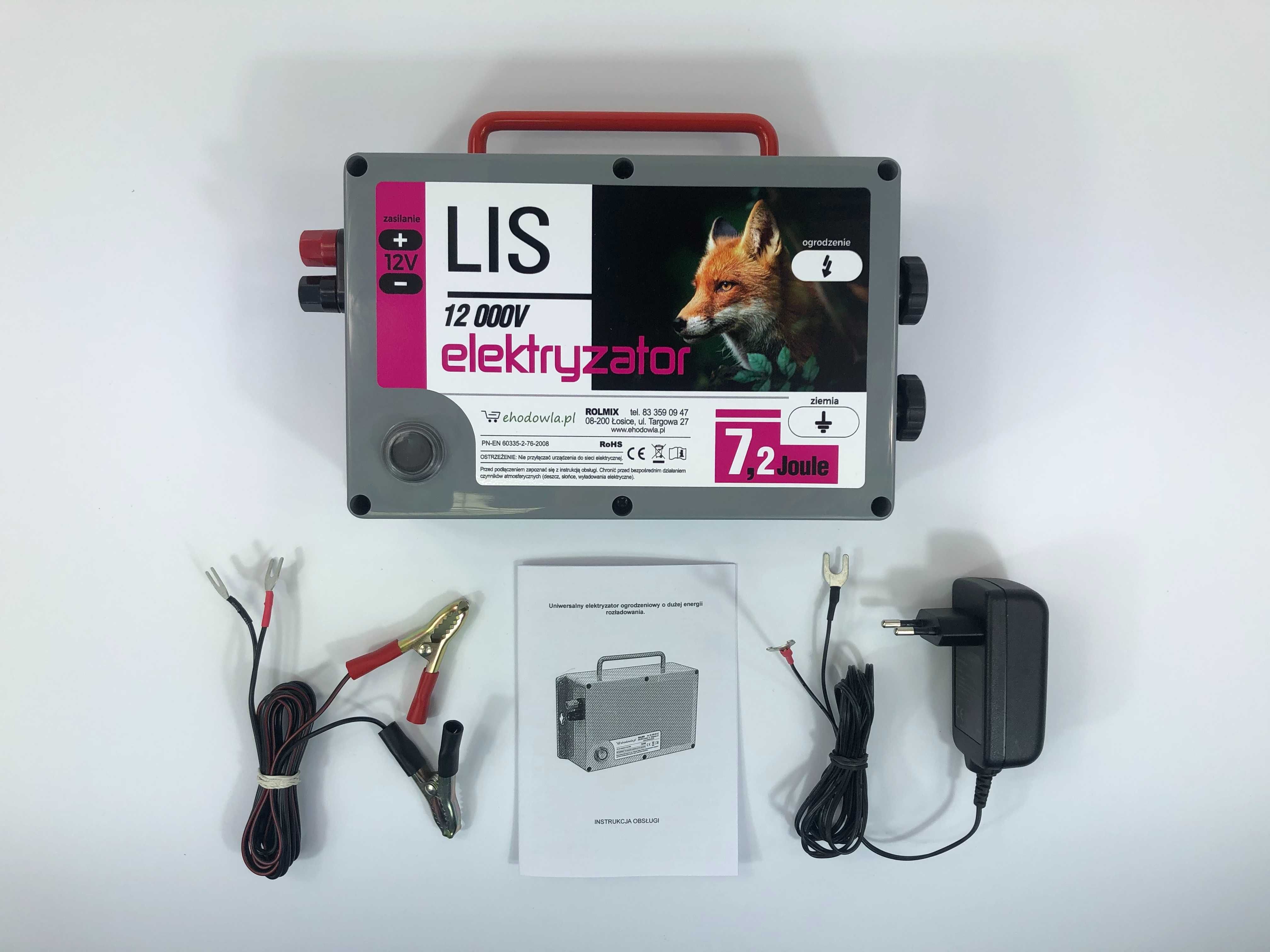 Elektryzator Pastuch elektryczny na lisy do 90km - LIS 7,2J