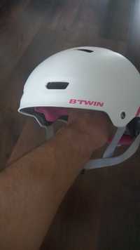 Kask rowerowy dla dziewczynki Btwin 52-55cm