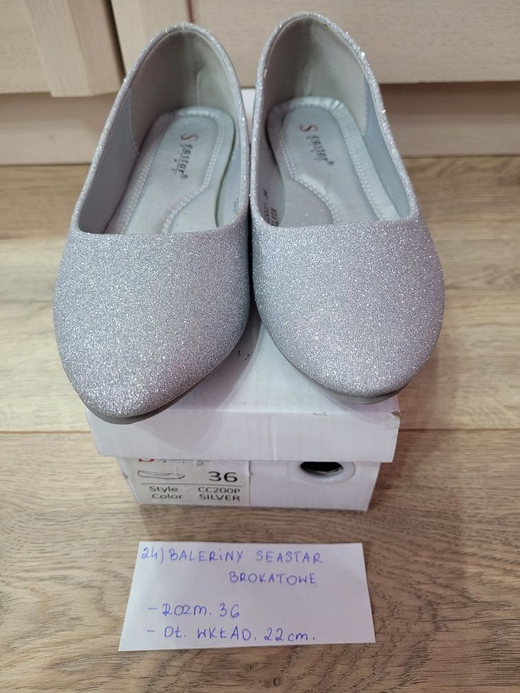Baleriny Seastar Blue Silver nowe roz 36