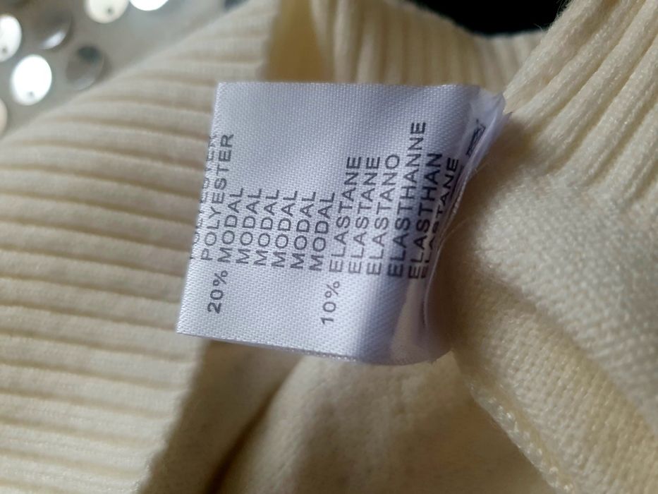 Sweter, golf, kremowy