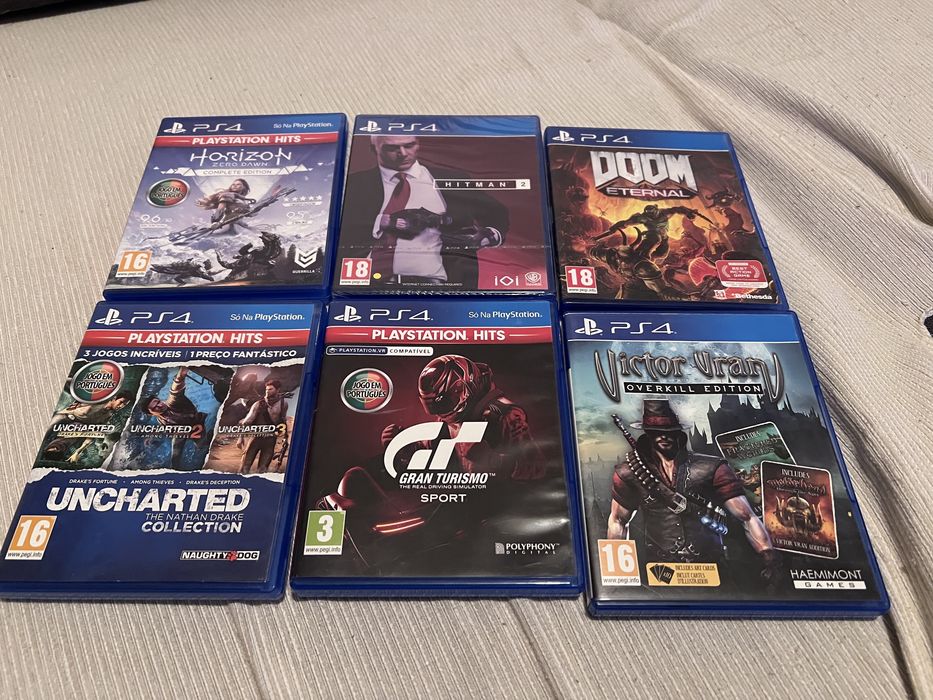 Jogos PS4 - Doom - Gran Turismo - Hitman - Horizon Zero dawn