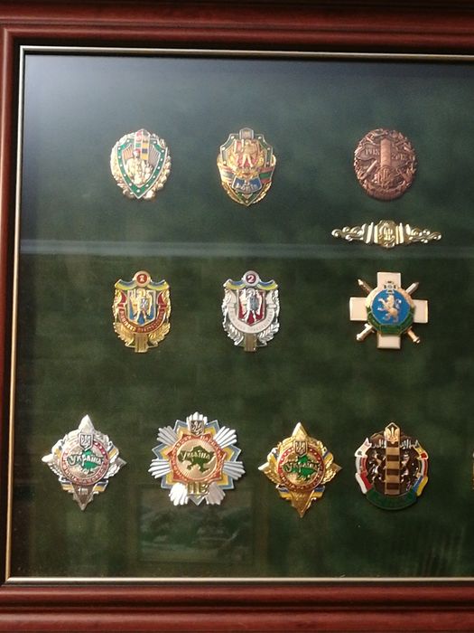 Большая композиция знаков погранвойск Украины.