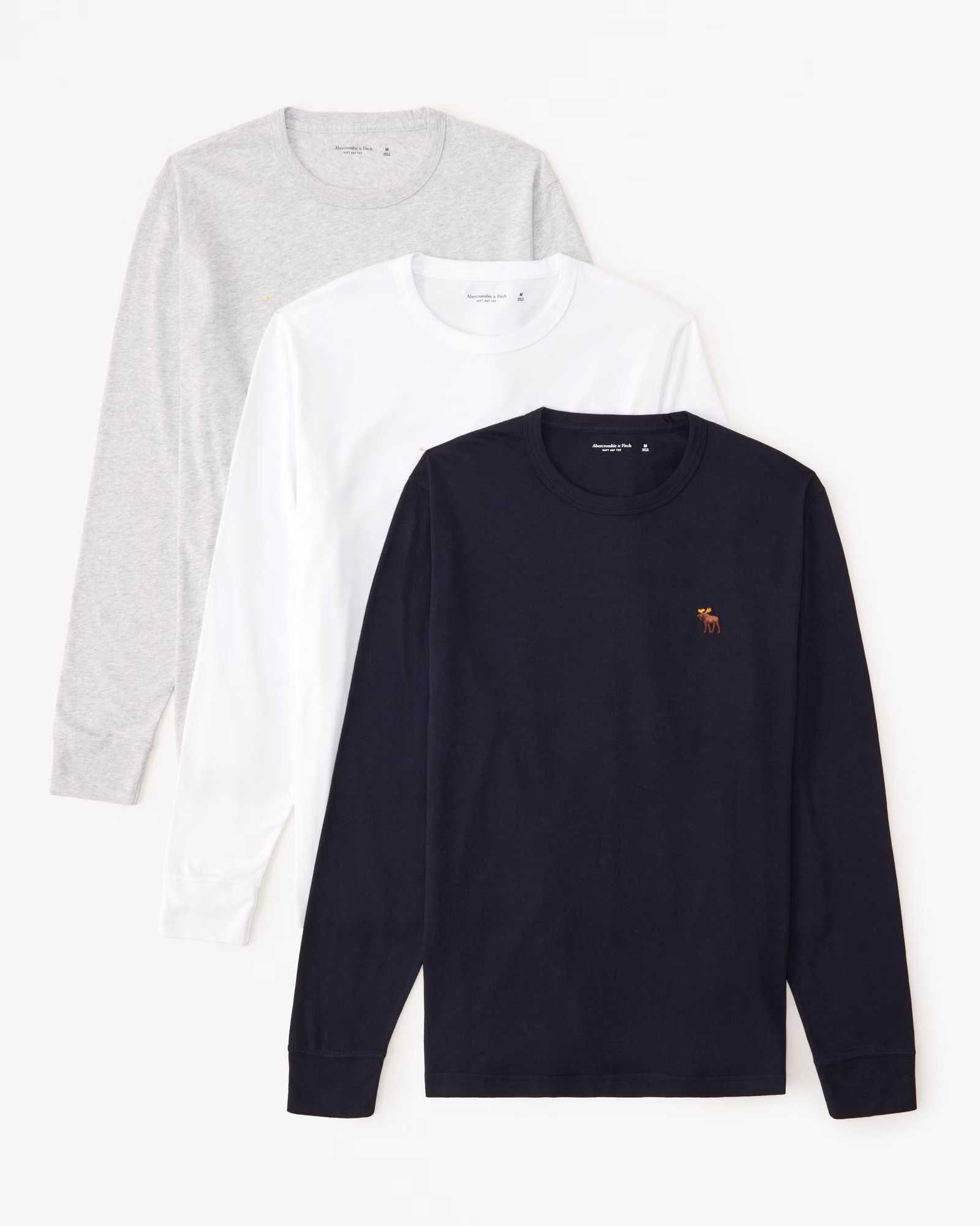 Набор из 3-х футболок Abercrombie & Fitch с логотипом L, XL, XXL
