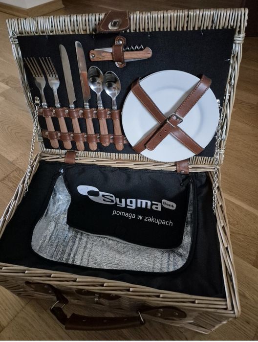 Kosz piknikowy termiczny wiklinowy