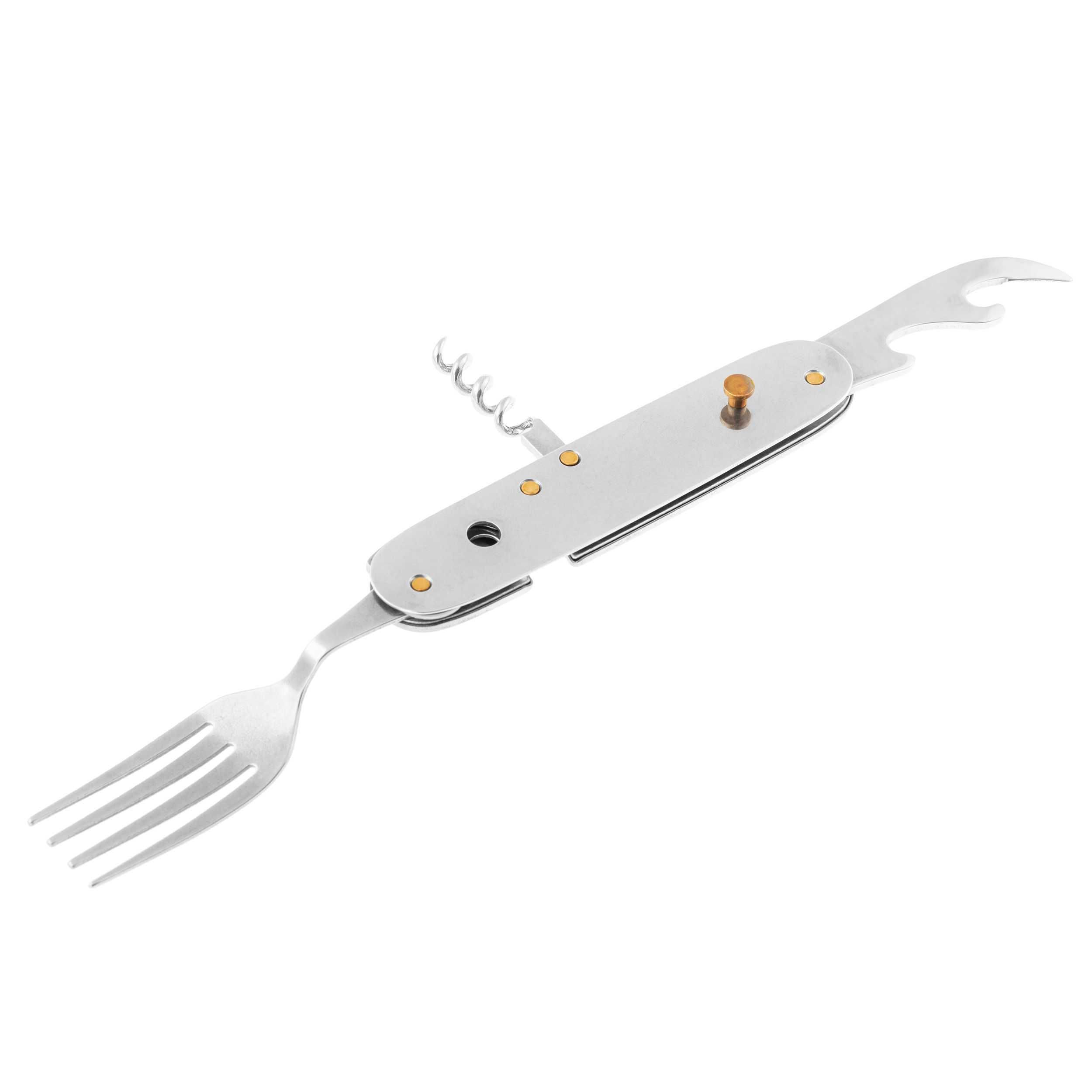 NOWY ⇒ Niezbędnik turystyczny nóż widelec łyżka stal multitool sztućce