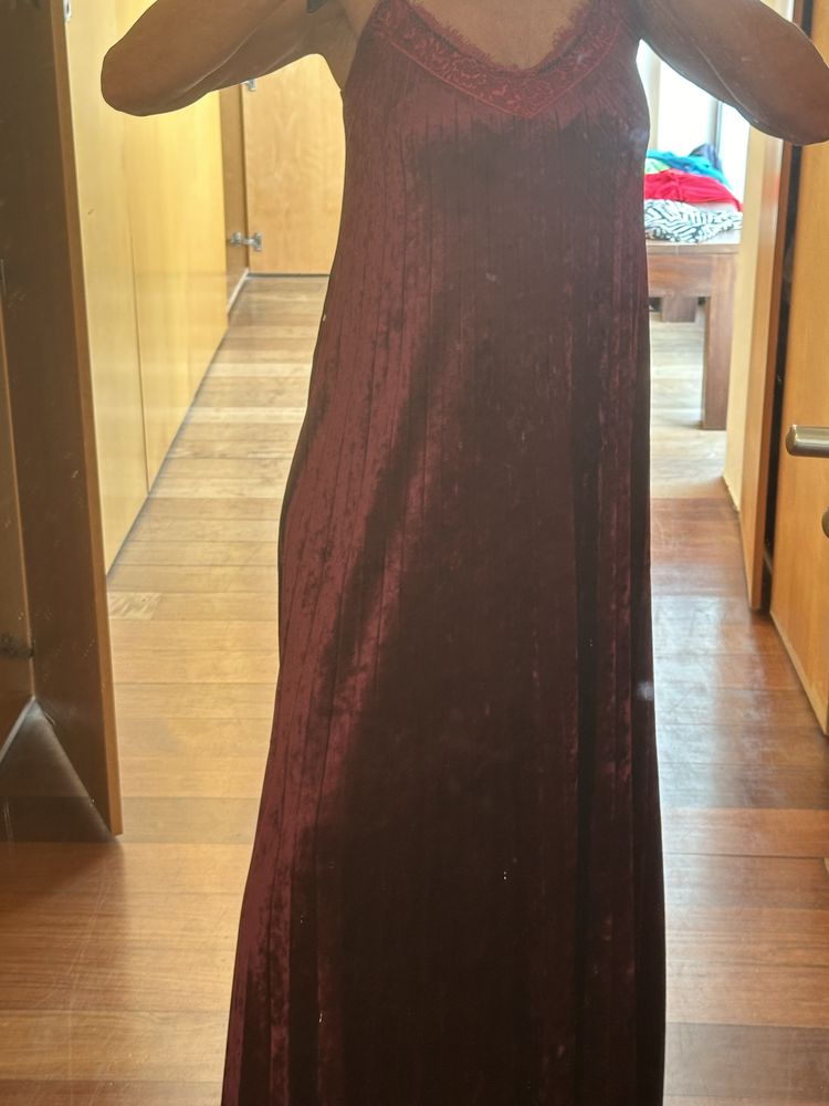 Vestido veludo comprido