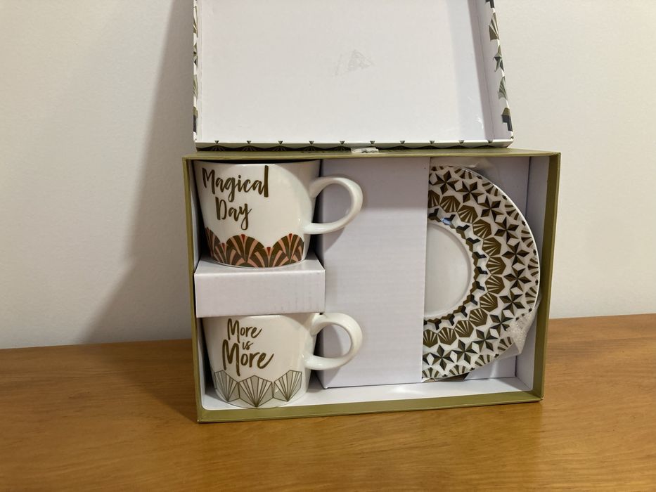 Gato Preto Conjunto de 2 Chávenas de Chá