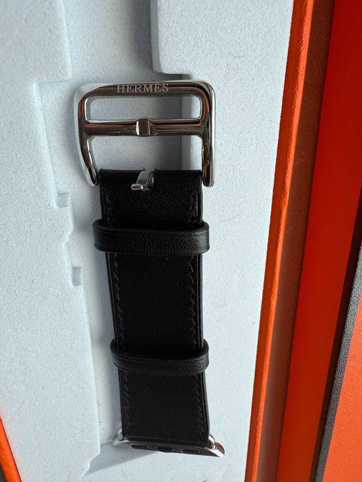 Pasek Apple Watch Hermes Single Tour 38- 41 mm czarny skóra naturalna