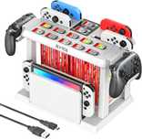 Kytok stacja ładująca stojak do gier nintendo switch oled biała