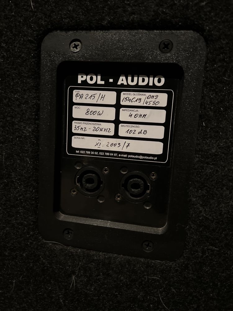 Pol-audio Pa215/h 800w BMS4550 Zamiana