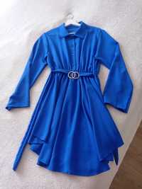Niebieska tunika, sukienka