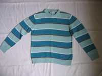 Sweter dziecięcy dla dziecka w paski niebieski ZARA