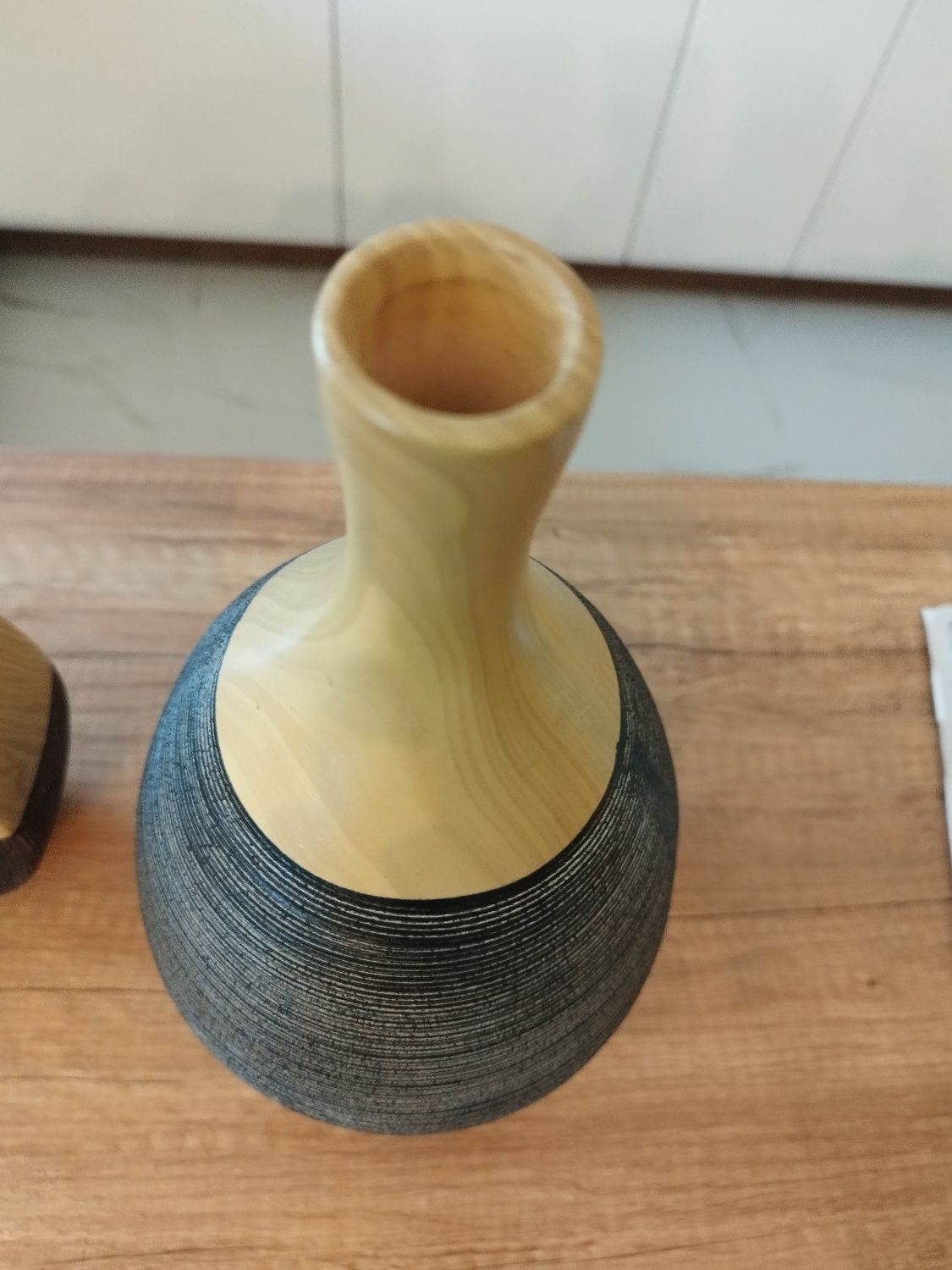 Wazon 2szt ozdoba ceramiczna loft beżowo czarny boho
