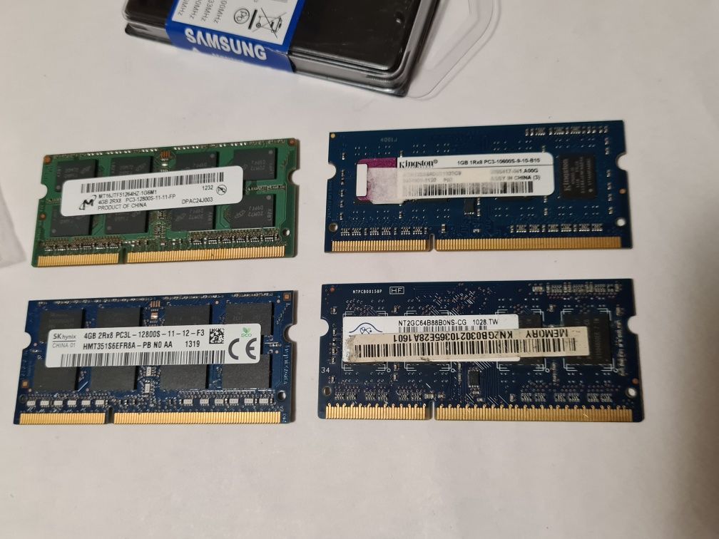 Оперативна Память для Ноутбука DDR3 MT16 4GB 2RX8 и Kingston 1GB 1Rx8