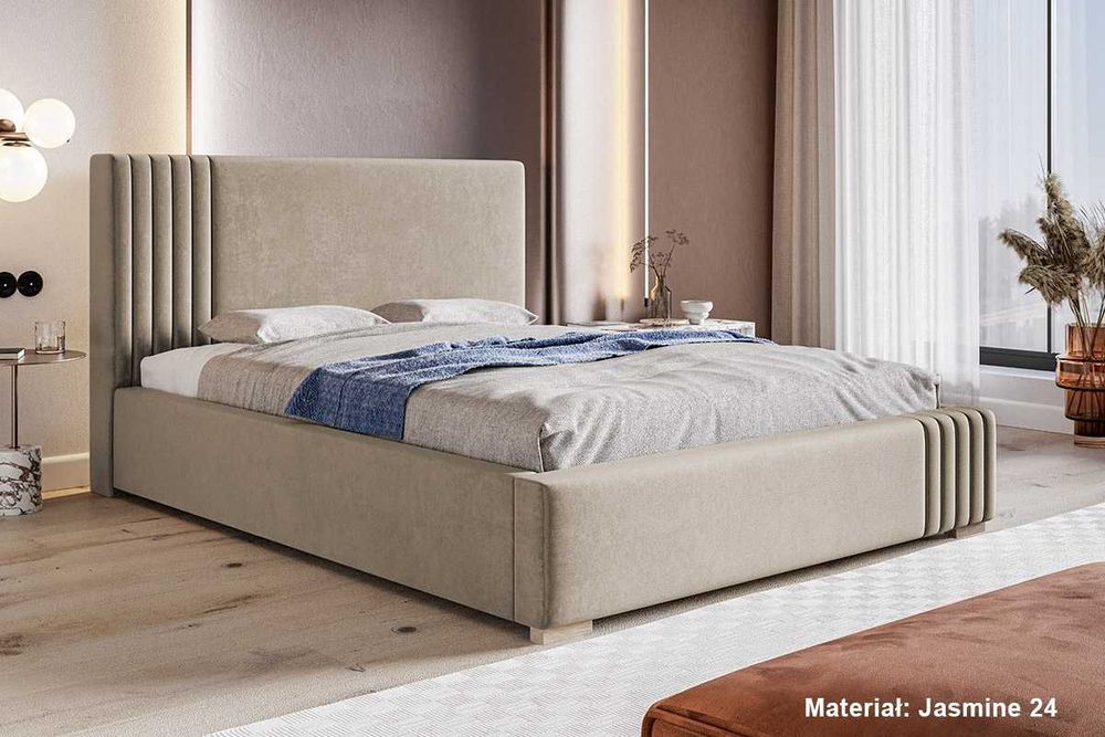 Łóżko tapicerowane bed BOLONIA 160x200 180x200 200x200 POJEMNIK STELAŻ