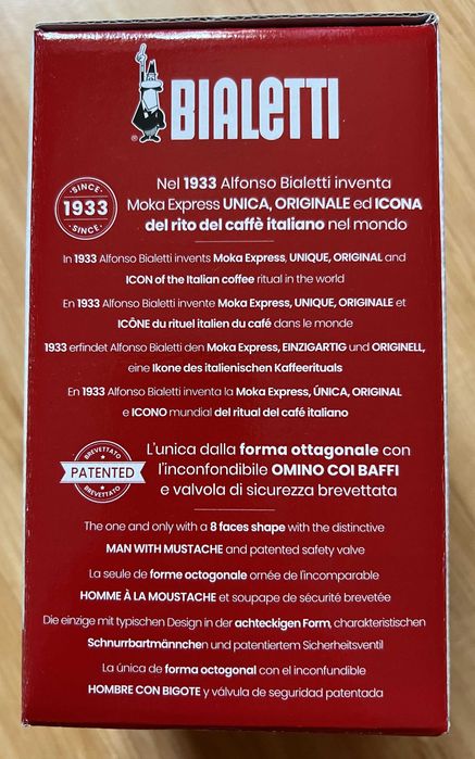 Bialetti Moka Express 3 TZ – Nowa, oryginalna kawiarka, Made in Italy