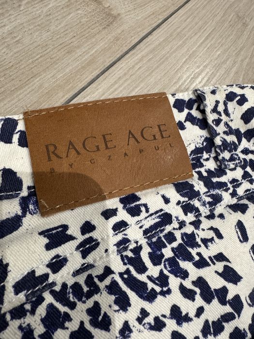 Premium spodnie rage age m biala w cetki granatowe