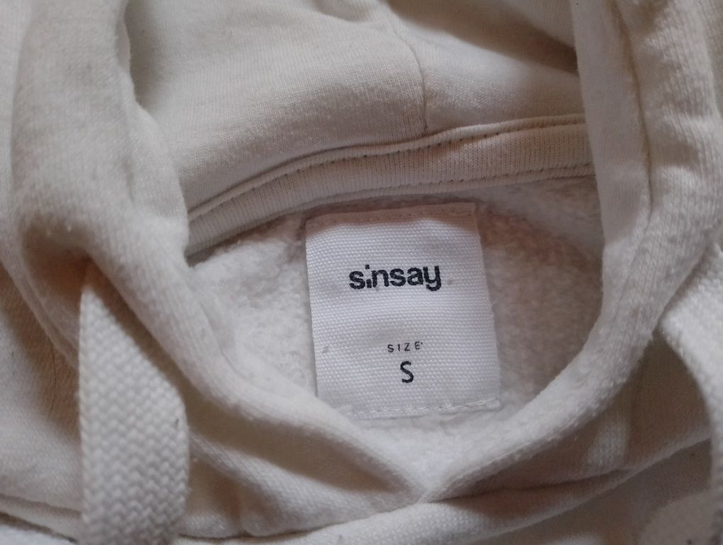 Sinsay biała bluza z kapturem r. S 158 cm