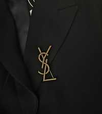 Broszka ysl Yves Saint Laurent stare złoto 7cm