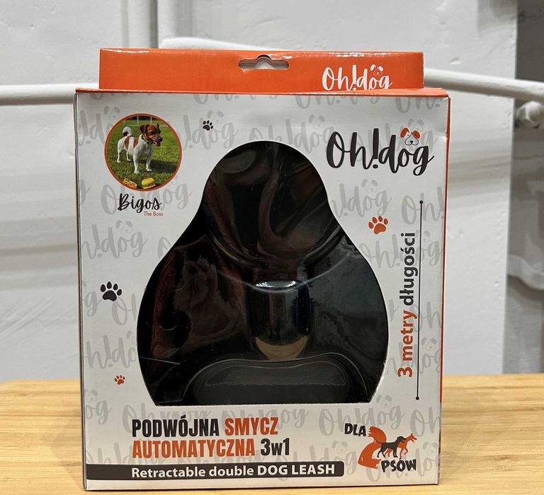 Podwójna SMYCZ Dla Dwóch Psów 3m Automatyczna Oh!dog Zwijana Taśma
