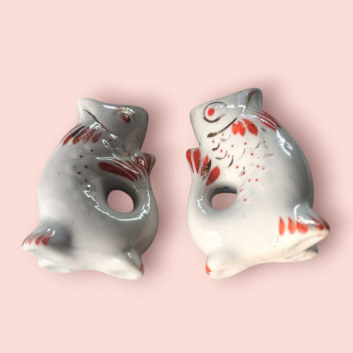 Фарфоровые рыбки от сервиза ссср 2 штуки