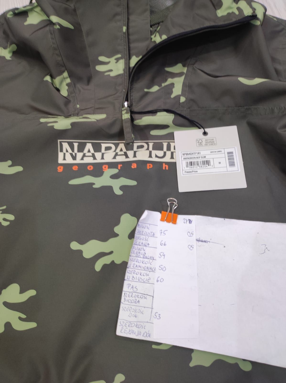 Kurtka męska jesienna przejściowa napapijri khaki zielona moro anorak