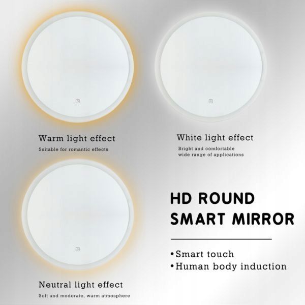 Lustro Okrągłe Led ścienne koło 600 x 600 mm