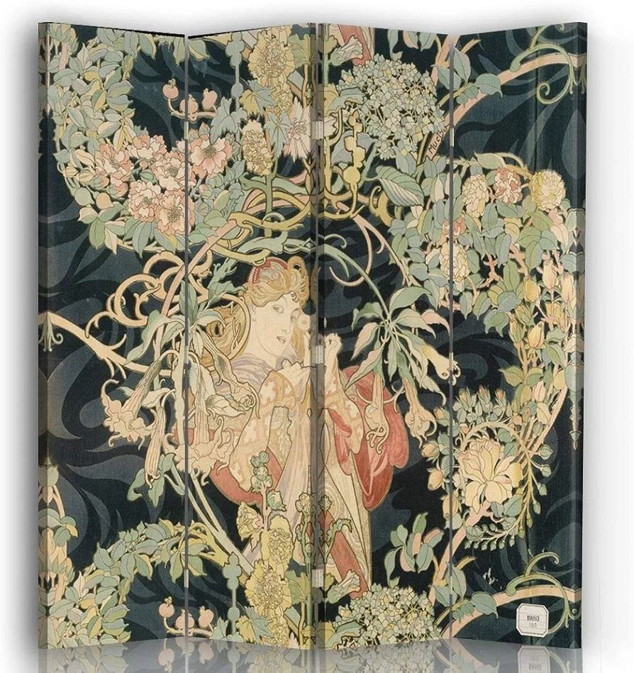 Parawan Femme À La Marguerite - Alphonse Mucha - Wewnętrzny dekoracyjn