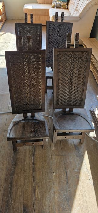 Krzesła Afrykanskie z hebanu