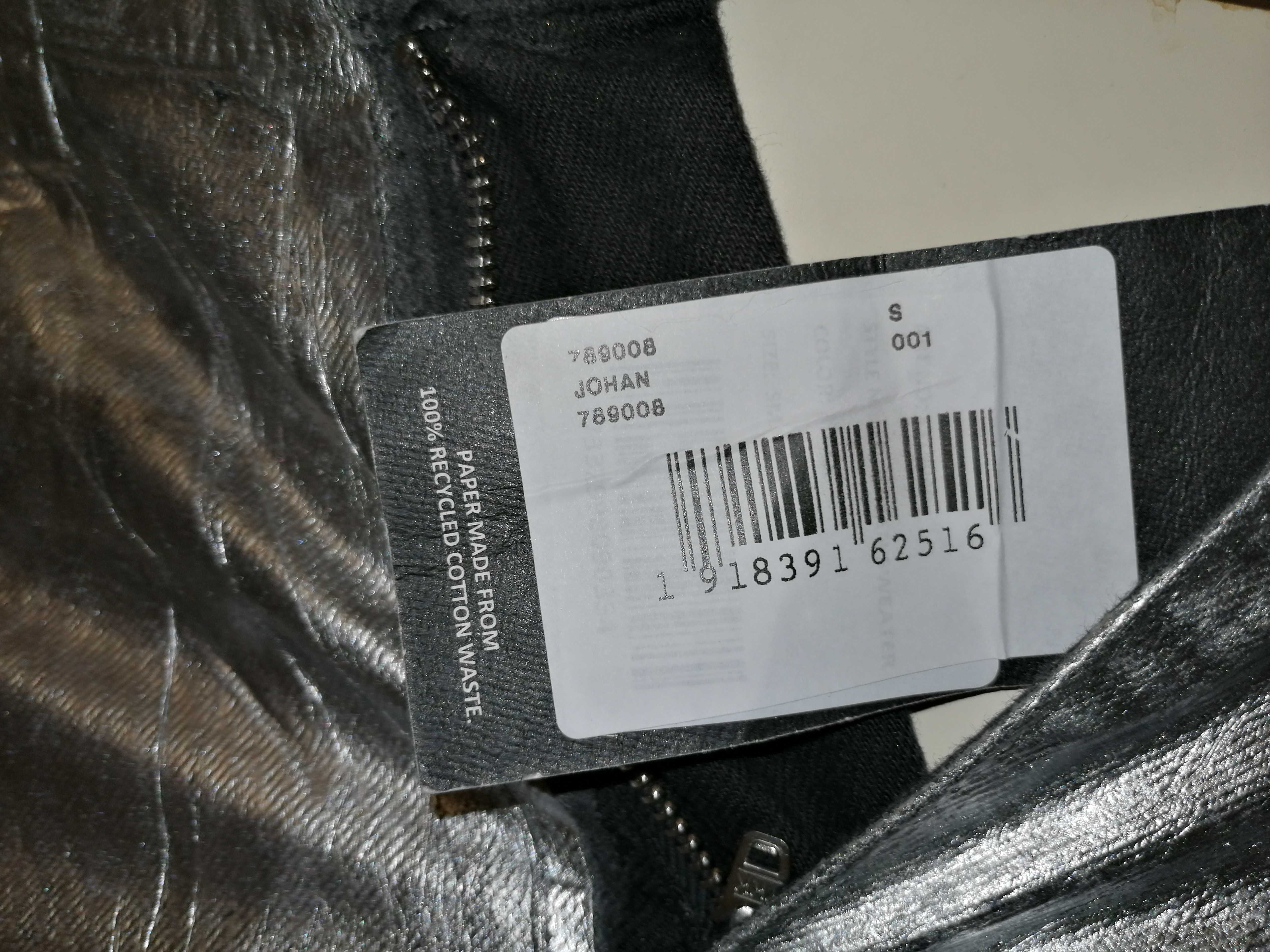 ZARA - SPYDER Metalic Jeans SILVER Damskie Spodnie Skinny, Rurki 36/S