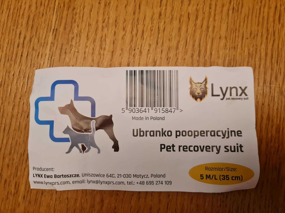 ubranko pooperacyjne dla kota/ psa 5 M/L