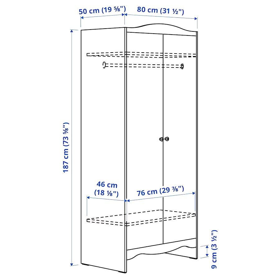 Szafa Ikea SMAGORA 80 x 187 x 50 cm biały