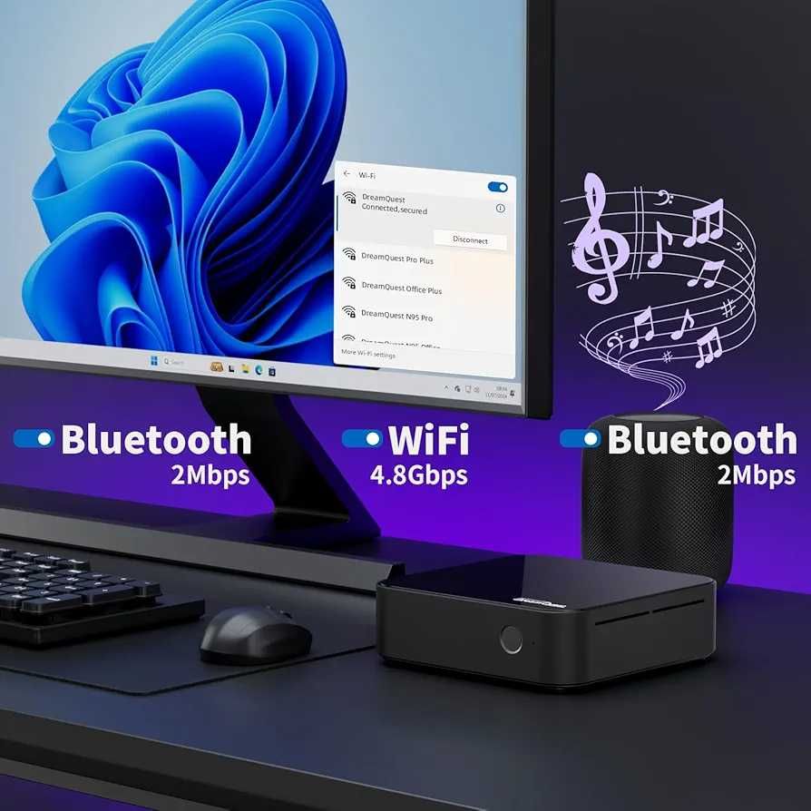 DreamQuest Mini PC z systemem Windows 11 Pro, Intel N100