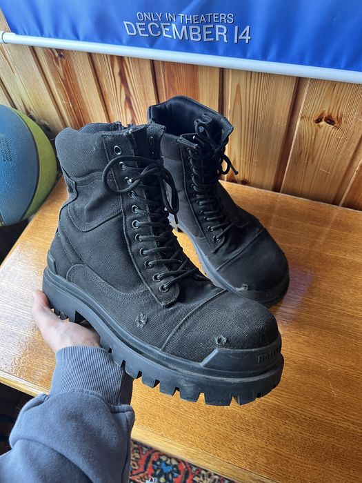 Balenciaga Strike boots black distress ботинки | баленсіага страйк