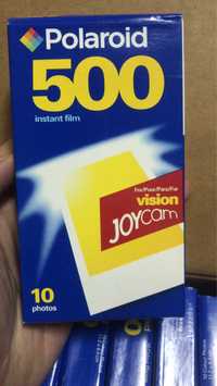 Caixa com 53 rolos Polaroid 500 joycam film - 10 fotos por rolo