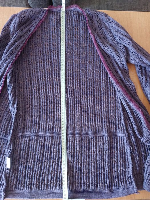 Sweter kardigan ażurowy