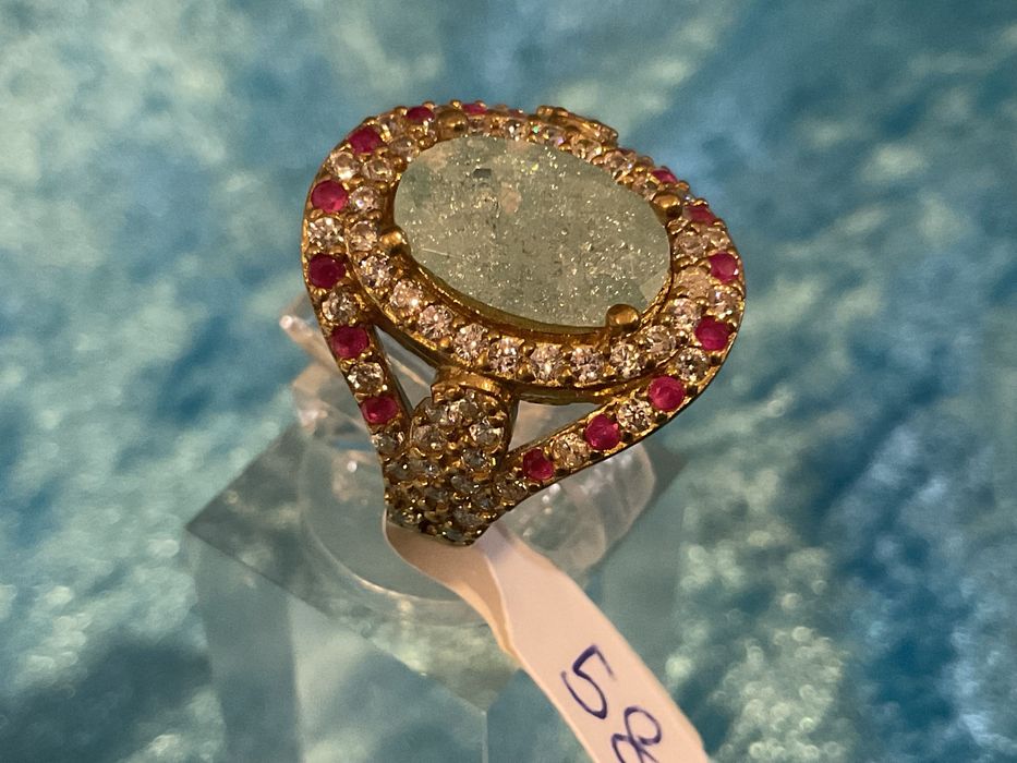 Anel prata 925 banho ouro t,17 m