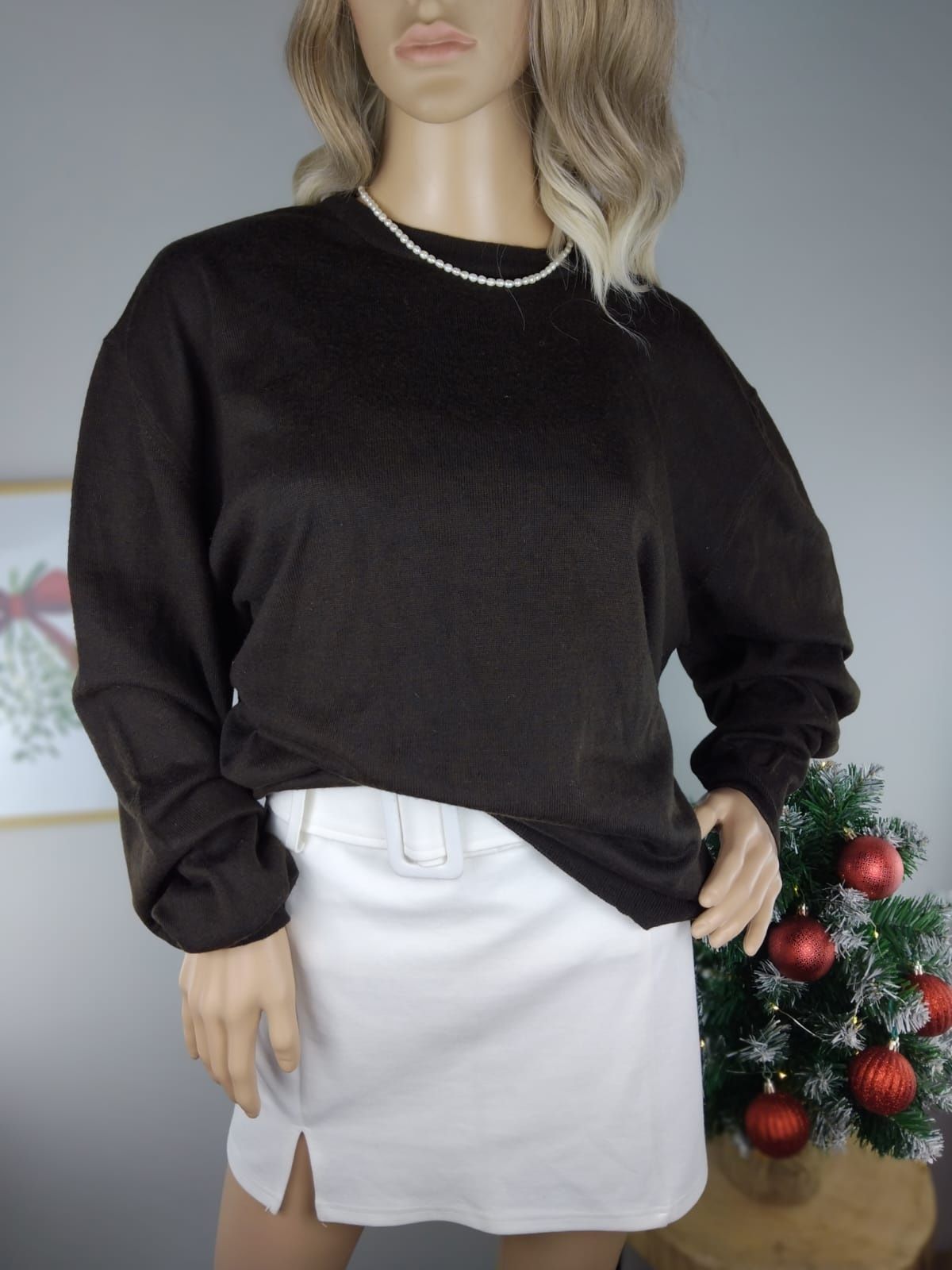 Wełniany sweter wełna woolmark sweterek ciepły dzianinowy kardigan