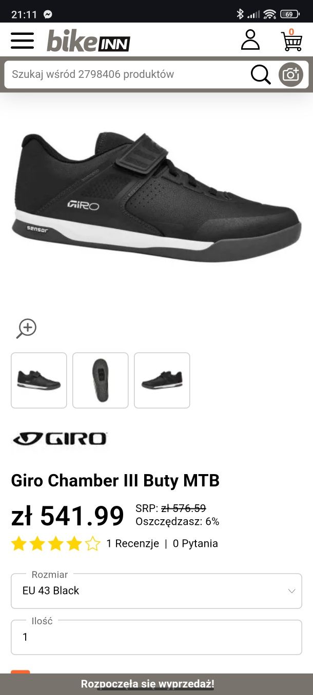 Giro Chamber 3 Buty rowerowe MTB Gravel Giro Chamber III roz. 43/42
