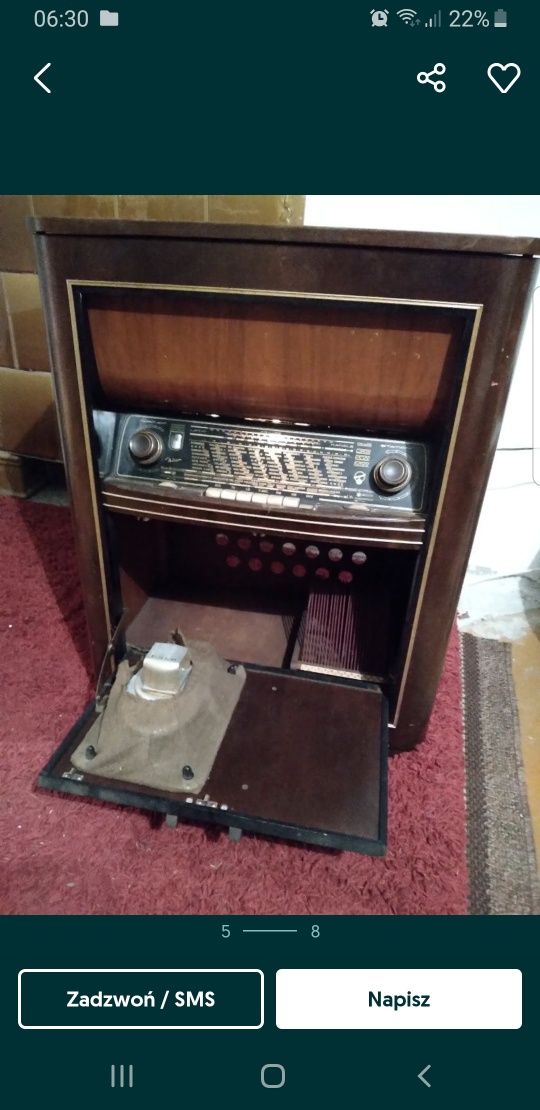 Oryginalne Radio z 1954 roku z Gramofonem  Blaupunkt  Sprawne !!!