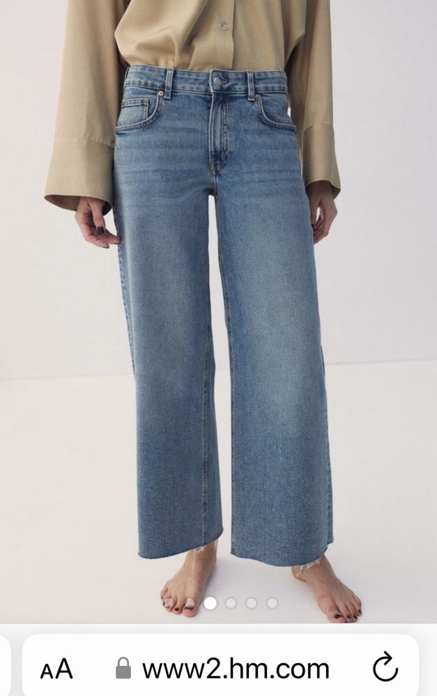 Трендові широкі джинси hm 38р широкі джинси нова колекція hm широкі