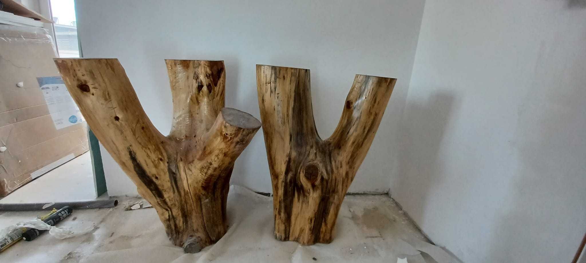 Mesa em tronco de árvore