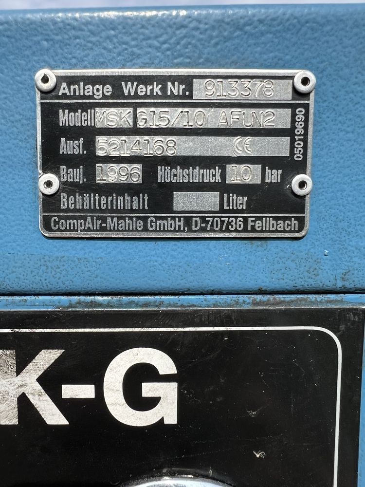 Kompresor śrubowy 15KW Mahle MSK-G sprężarka